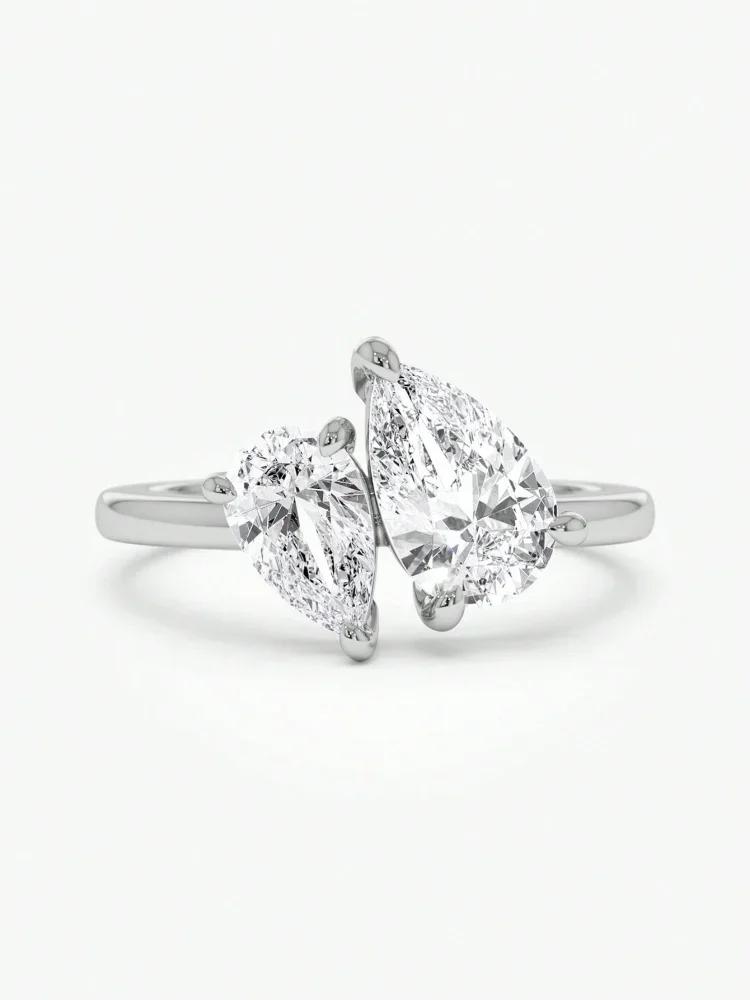 Bagues en argent Sterling 925 pour femmes, goutte d'eau scintillante, entrelacées, éblouissantes, po