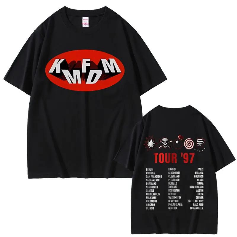 Rock Band Kmfdm Tour 97 T-shirt imprimé graphique été hommes femmes Vintage gothique Punk Streetwear
