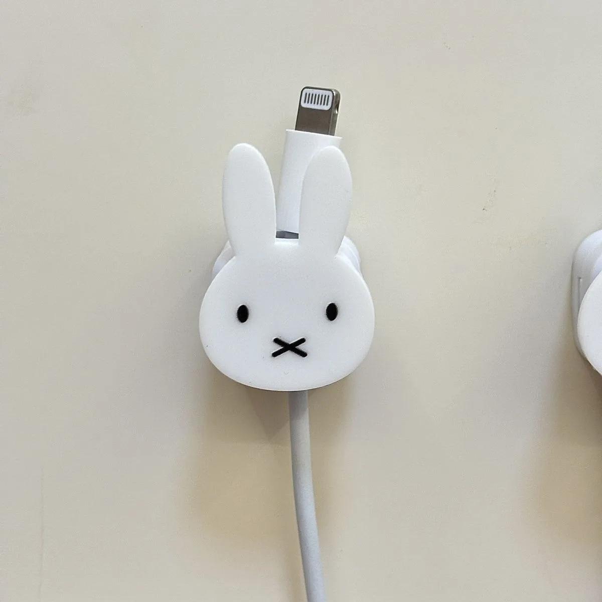 Organisateur de câbles de données magnétiques lapin Miffy mignon, fixateur de chargement de téléphon