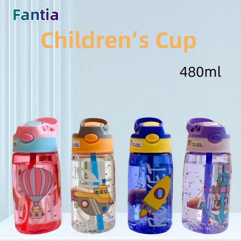 Tasse d'eau en plastique pour enfants, tasse de paille, bec de canard Portable créatif adulte mâle e
