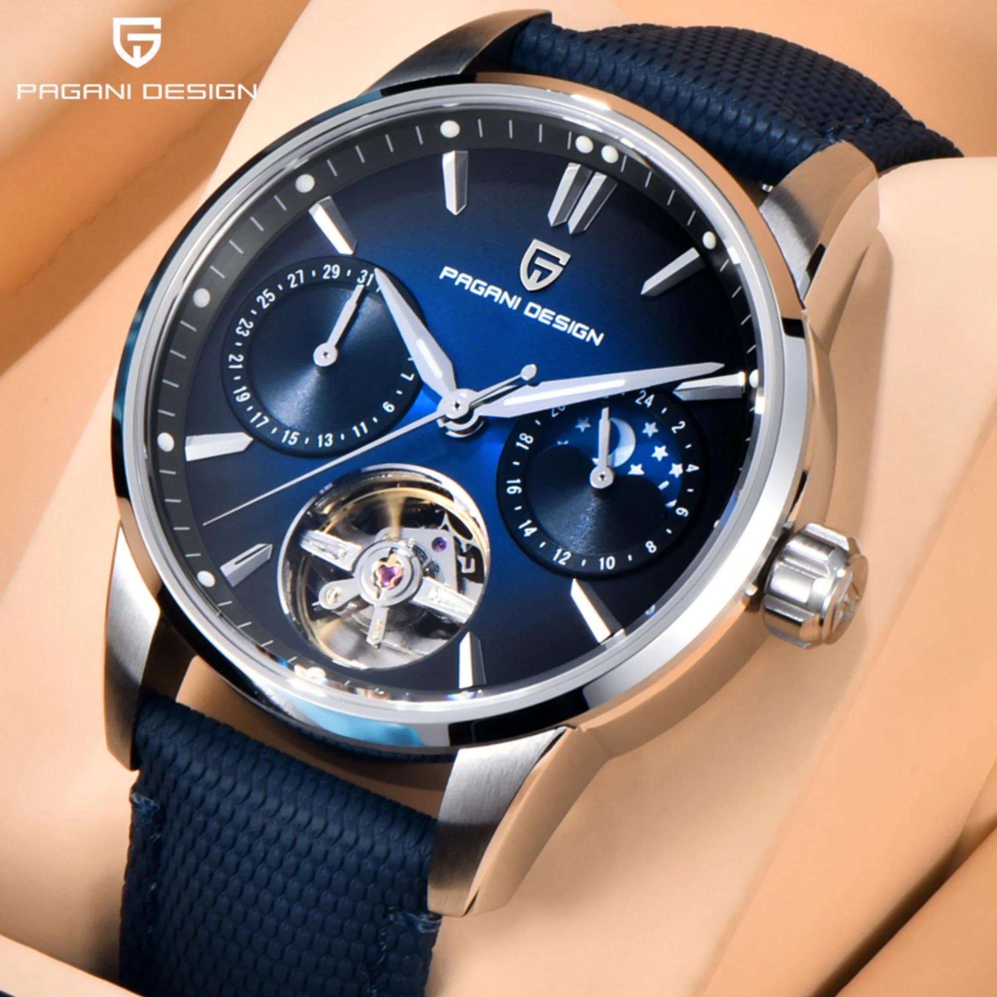 Montre mécanique pour homme PAGANI DESIGN 2026 E3255Y 41 mm, cristal saphir, acier inoxydable, calen
