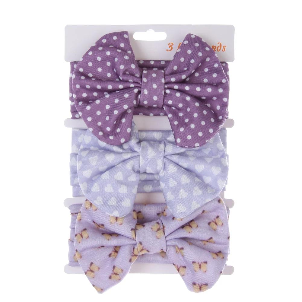 3 pièces/ensemble mignon coton arcs bébé bandeaux nouveau-né infantile élastique bandeaux garçons fi