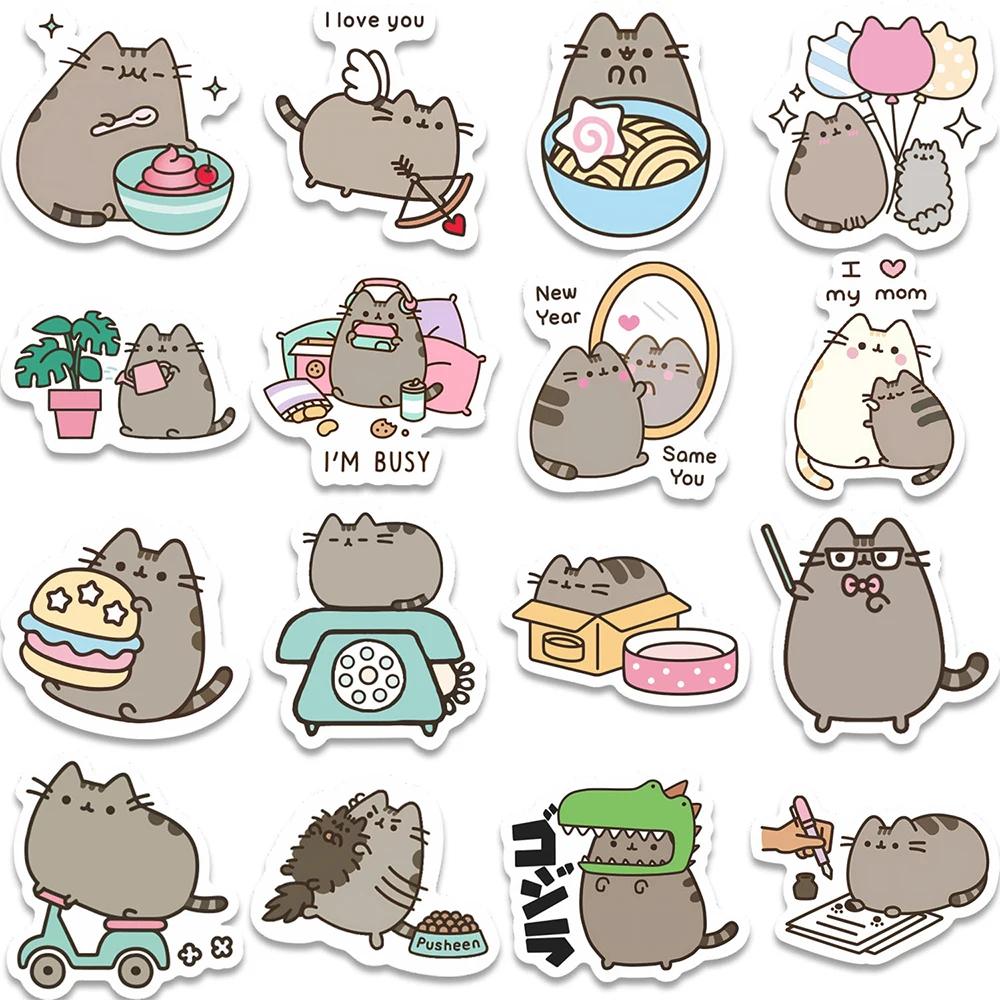 10/30/60 pièces mignon gros chat animaux autocollants pour enfants Graffiti papeterie ordinateur por