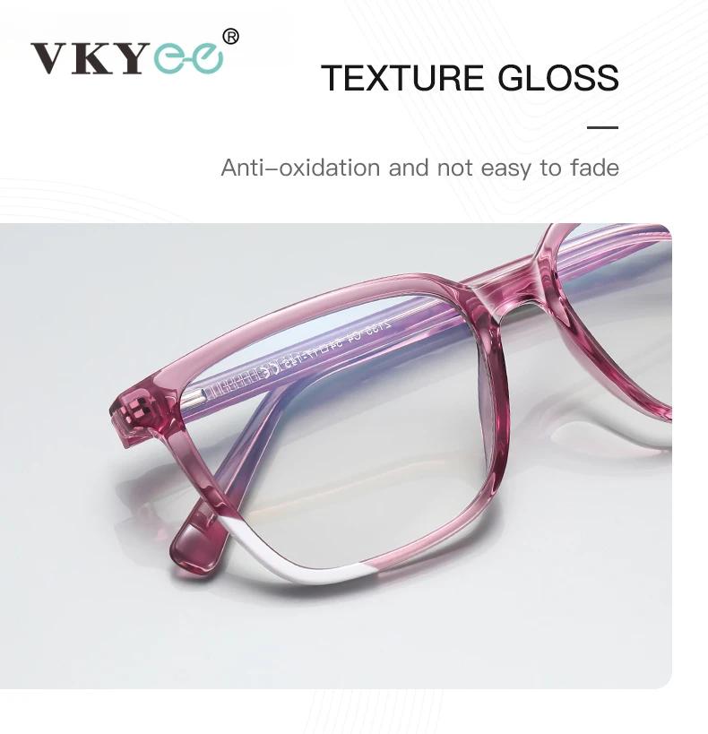 VKYEE Simple carré grand cadre Design de mode lunettes pour femmes Anti-lumière bleue personnalisabl