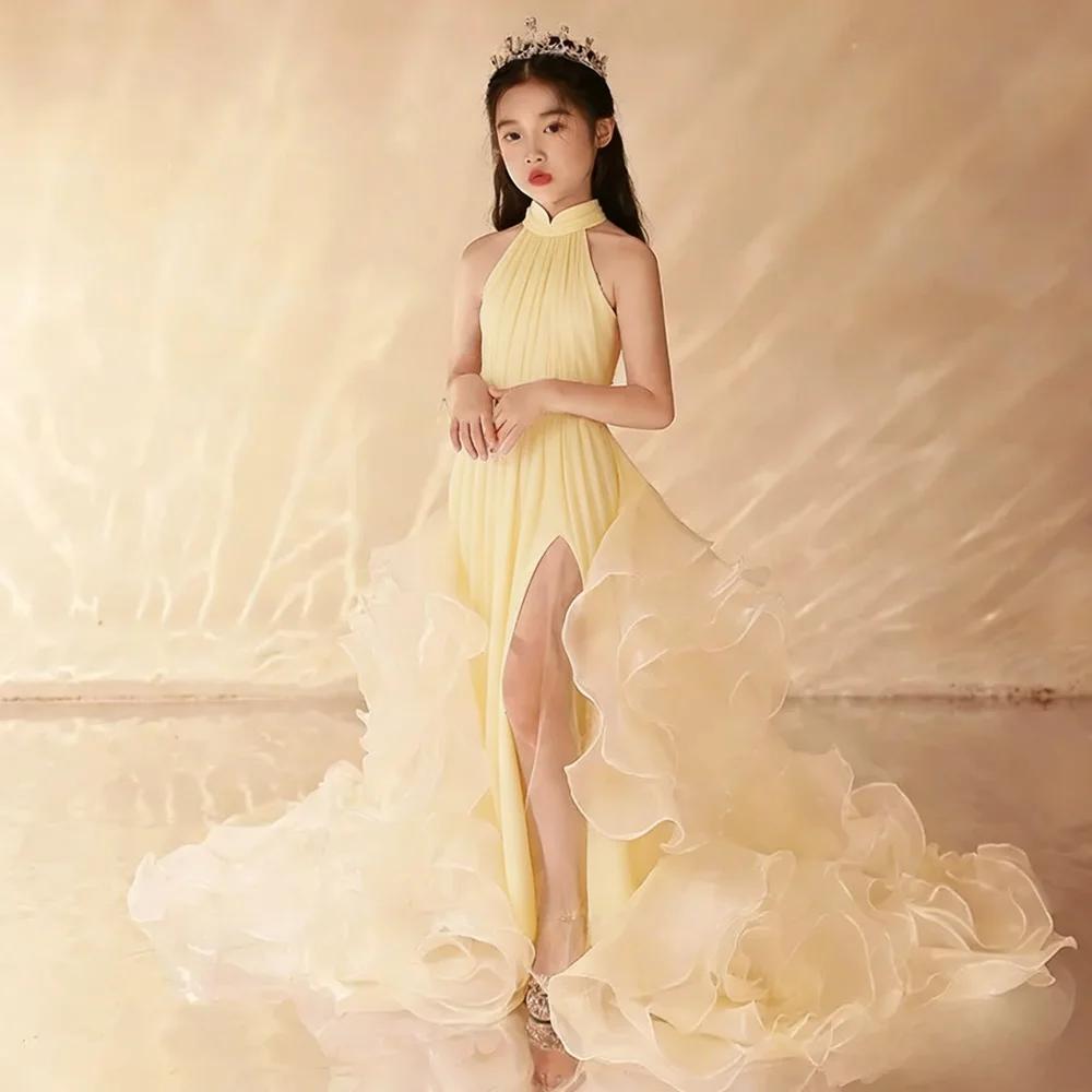 Robe de performance pour filles, tenue de princesse pour fête, tenue de cérémonie pour enfants, robe