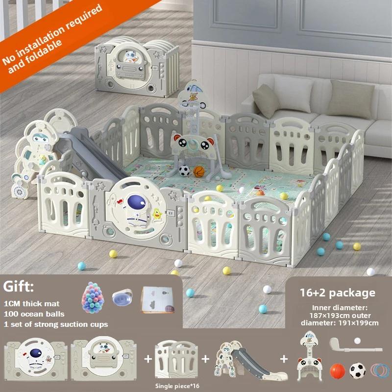 Parc pour bébé rempli d'aventure : thème astronaute, clôture pliable avec volant et cerceaux de spor