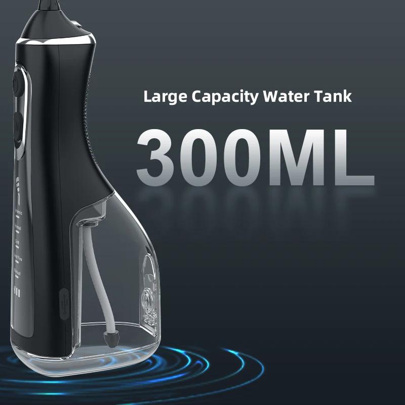 Irrigateur dentaire Portable, fil dentaire, Rechargeable par USB, 4 buses, Jet d'eau, réservoir d'ea