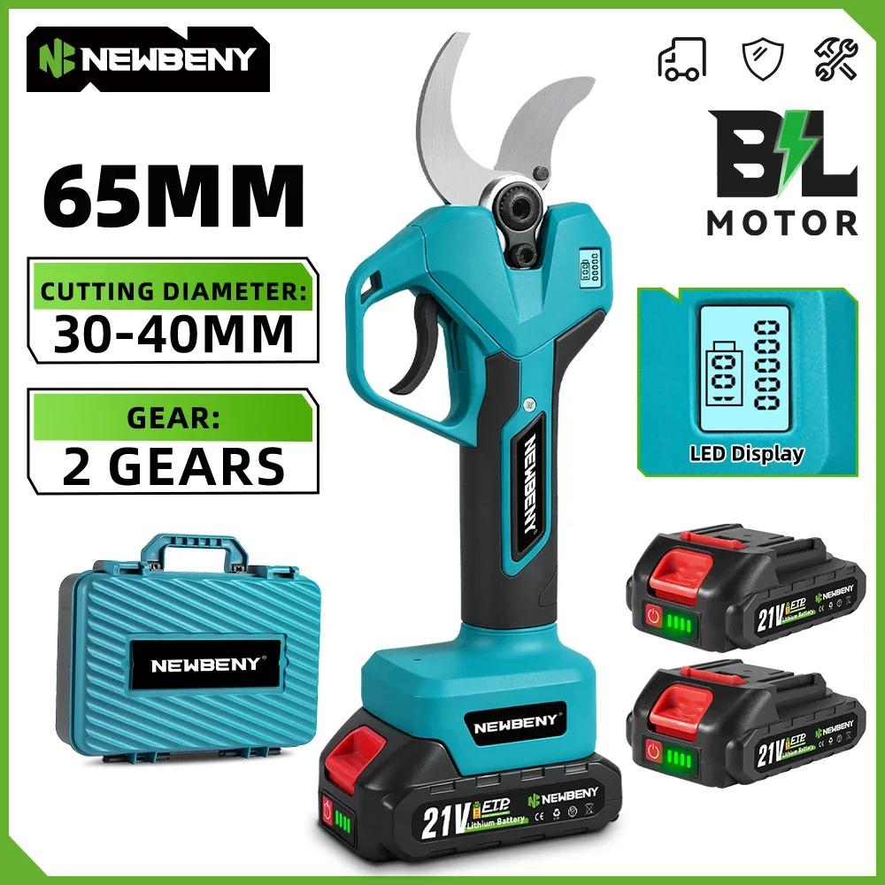 NewBeny – sécateur électrique sans balais, 2 vitesses, 65mm, cisaille pour arbres fruitiers, bonsaï,