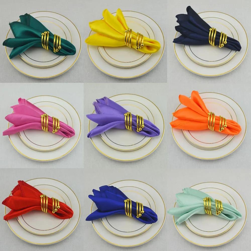 Serviettes en Satin pour Décoration de Mariage, Anniversaire, ixde Noël, Grill, Torchon, Mouchoir, F