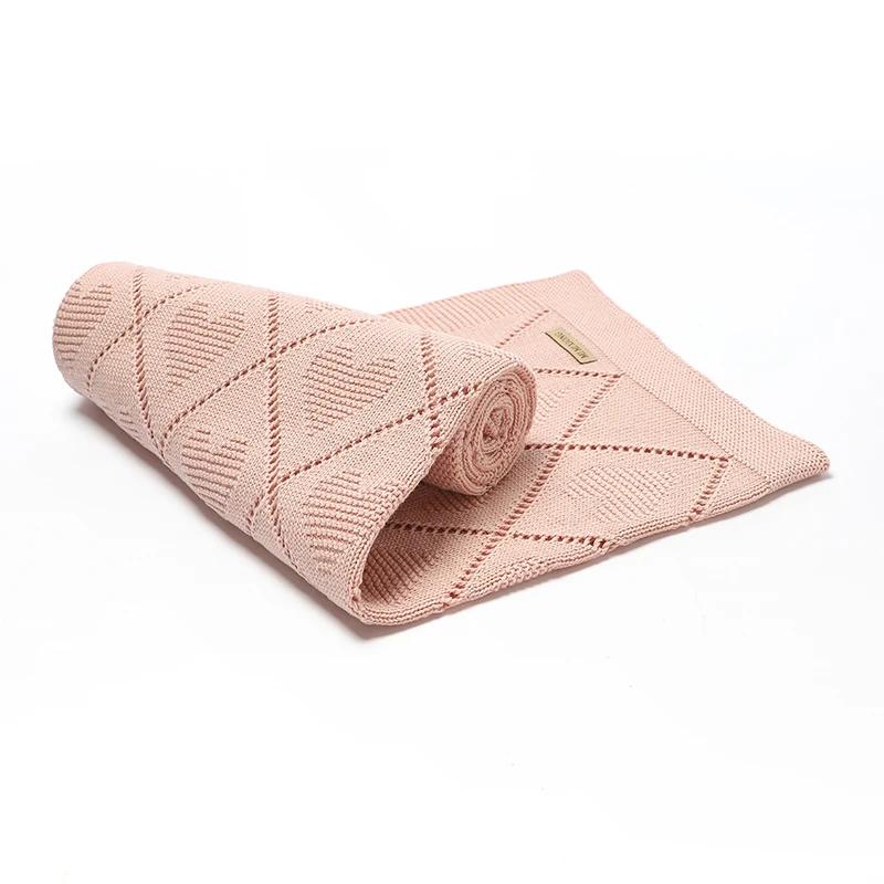 Couvertures pour bébé Super doux nouveau-né coton tricot mois poussette pépinière lange d'emmaillota