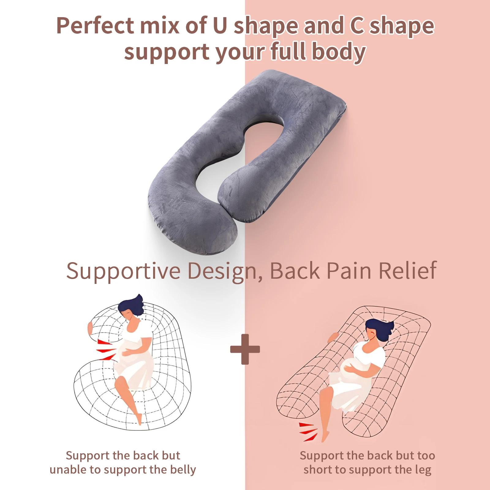 Oreiller de grossesse en forme de G, soutien complet du corps pour les dossiers et les jambes abdomi