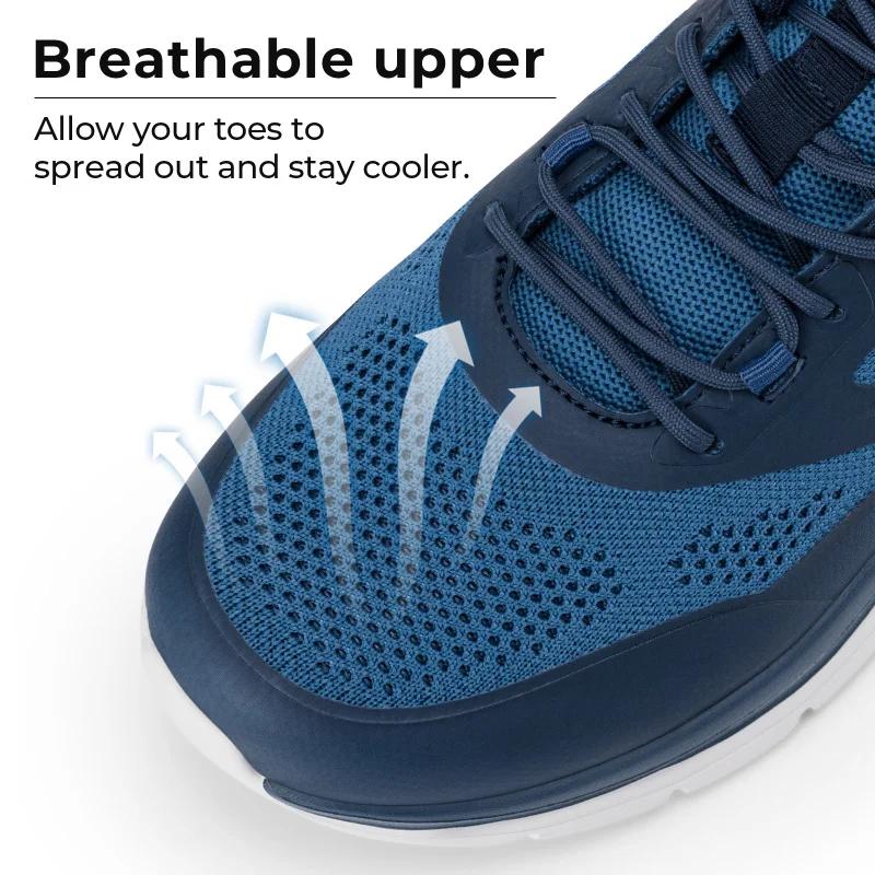 FitVille chaussures de marche pour hommes bout large 2E léger antidérapant marche chaussure de Tenni