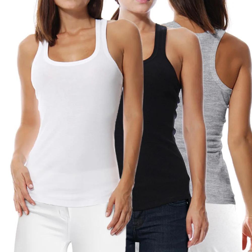 Été grande taille hommes femmes vêtements noir blanc gris débardeurs Singlets 100% coton Fitness hom