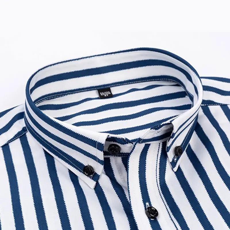 Chemise à manches longues pour hommes, décontractée, à rayures, sans repassage, de haute qualité, sl