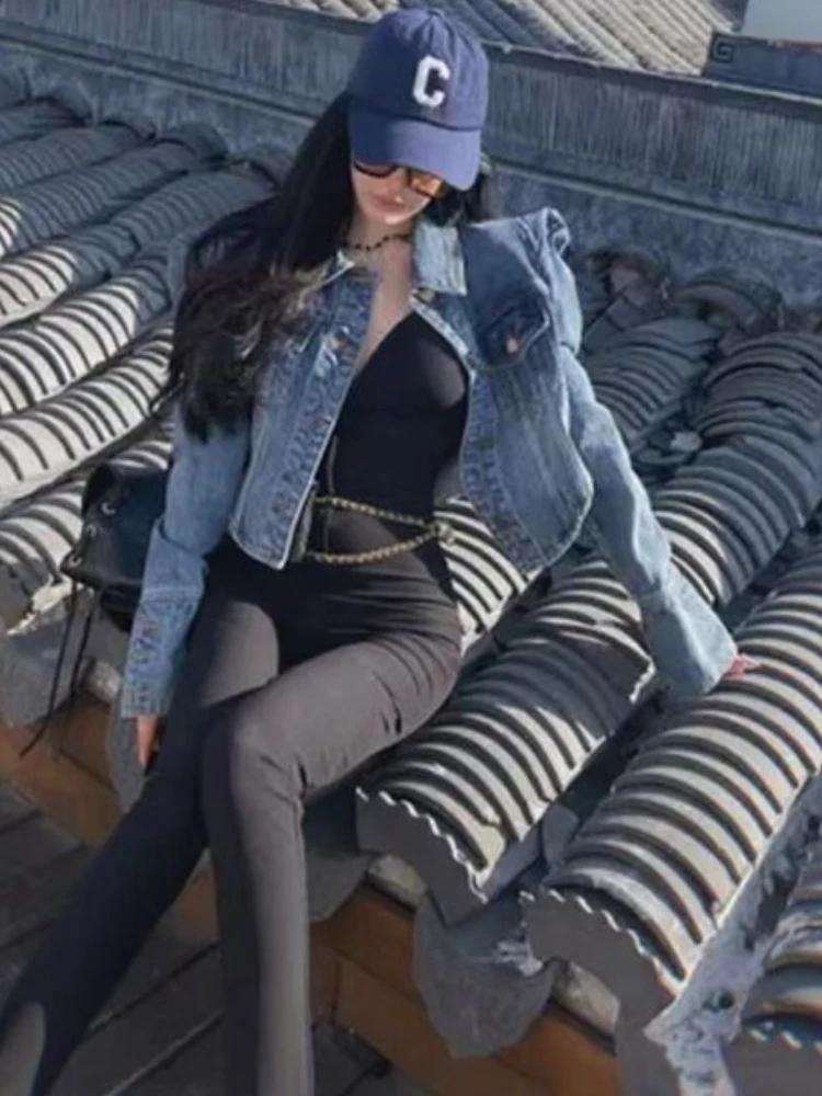 Vestes courtes en Denim pour femmes, Vintage américain, Design Chic, Hip Hop, Streetwear, vêtements