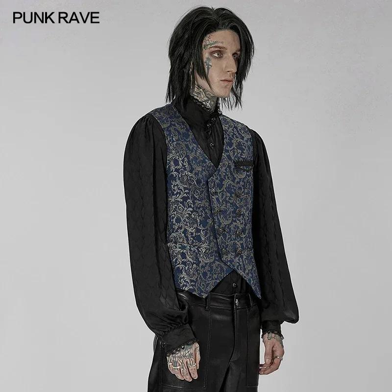 PUNK RAVE-Gilet Gothique Non artificiel astique pour Homme, Jacquard Effet 3D, Magnifique, 3 Couleur