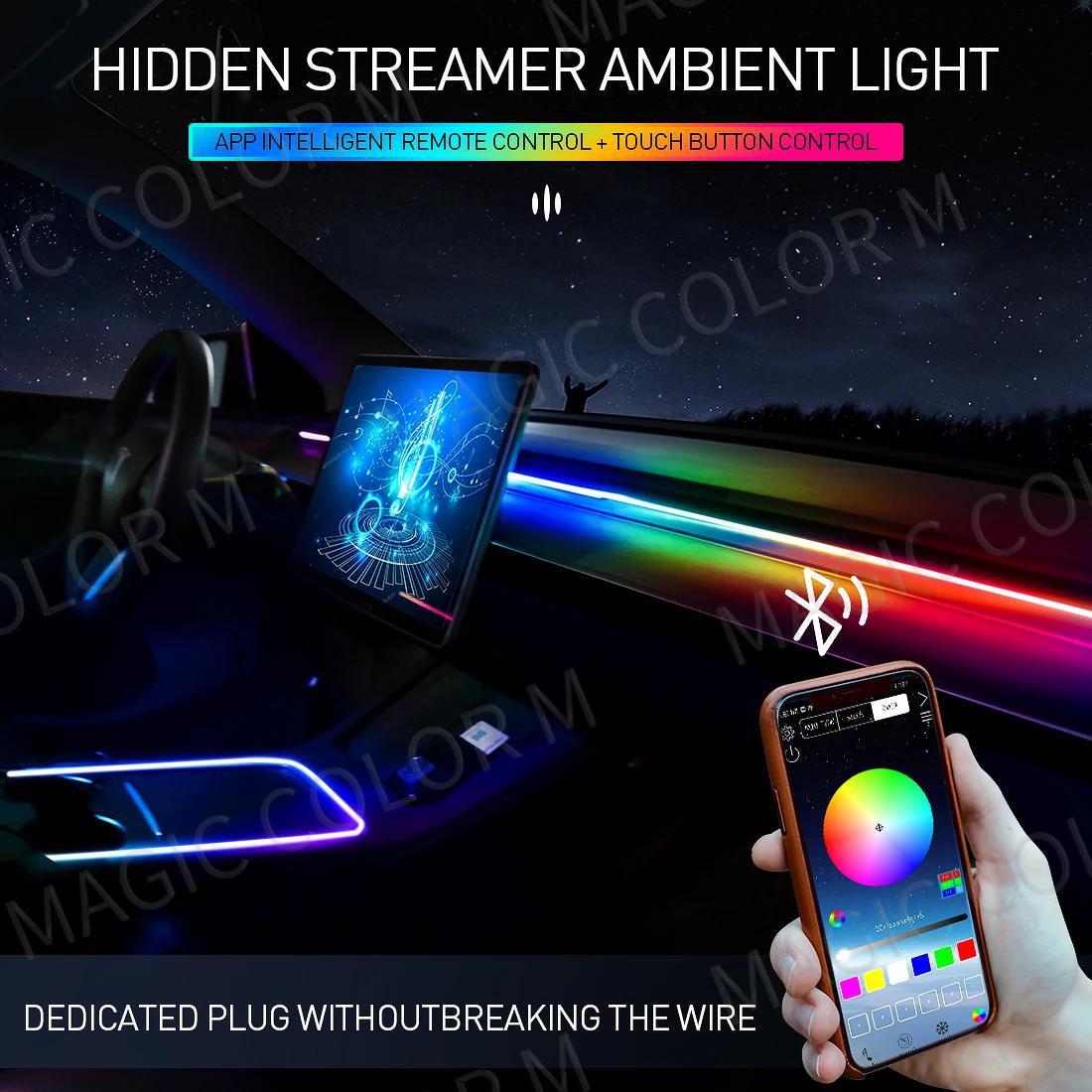 Lumières d'ambiance pour toit ouvrant de voiture, 140cm, 55.12 pouces, lucarne LED Symphony RGB, ban