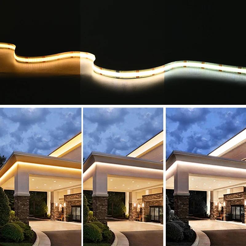Bande lumineuse LED COB CCT, 608 LED s/m, haute densité, Flexible, variable, 2700K à 6500K, éclairag