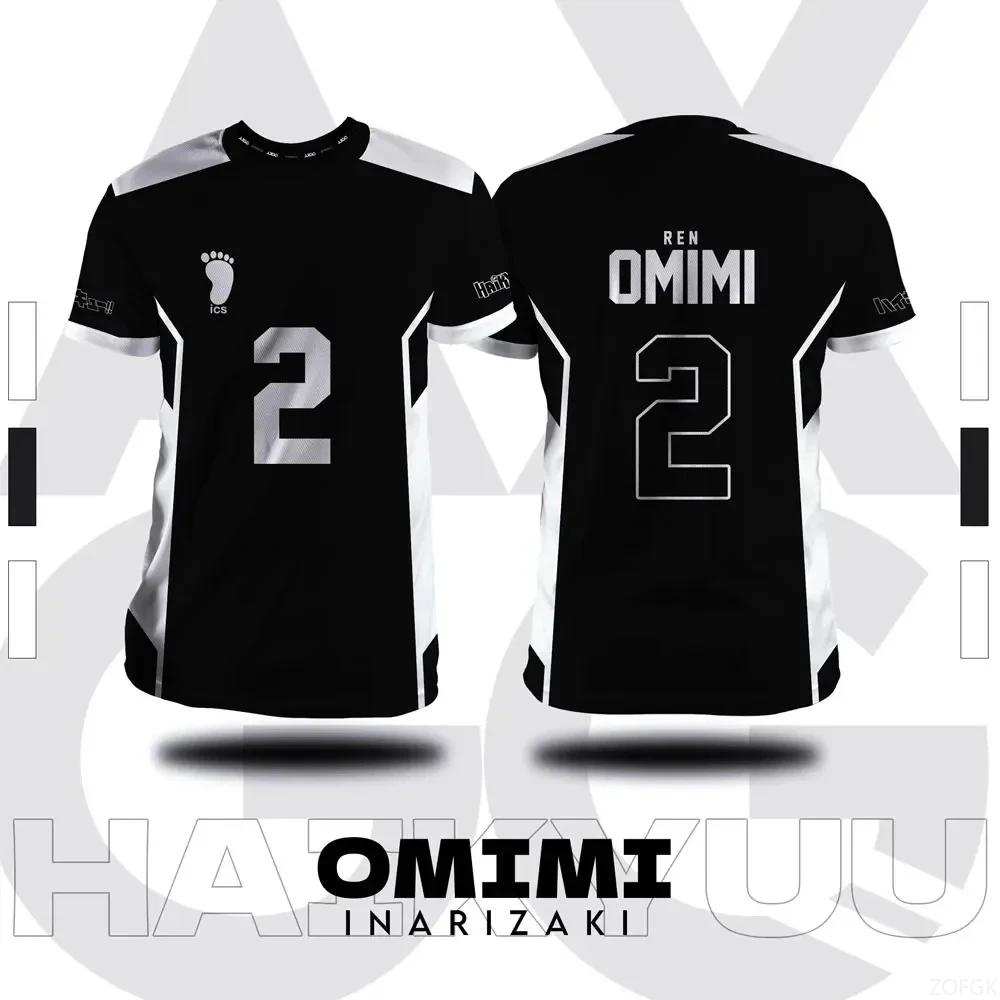 T-shirt d'été pour hommes, grande taille, imprimé en 3D, Haikyuu Inarizaki, motif de dessin animé Co