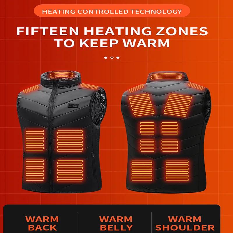 21 Zones de gilet chauffant vestes chauffantes électriques hommes femmes vêtements de sport manteau