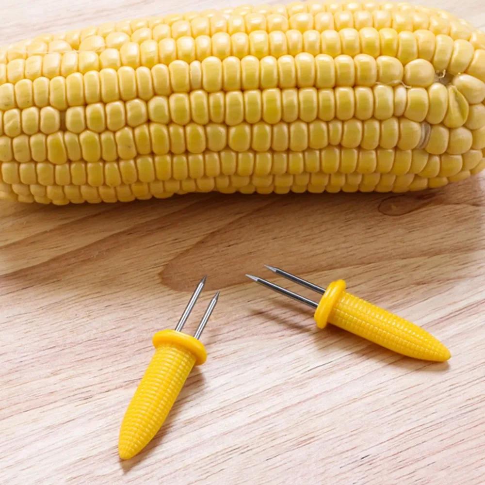 Fourchette à maïs pour Barbecue, 10 pièces, supports de maïs en acier inoxydable, Anti-brûlure, aigu