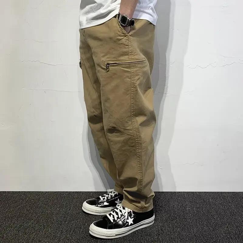 UNITIM Bretelles pour hommes, pantalon long décontracté à jambe droite, style américain, mode jeune,