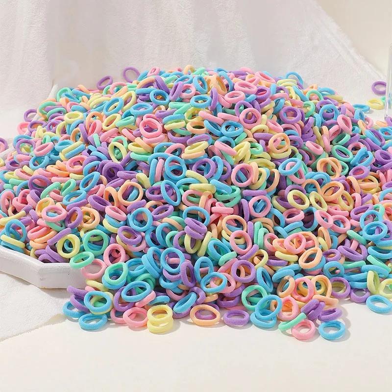 Attaches de cheveux élastiques en nylon de base colorées pour filles, chouchou pour queue de cheval,