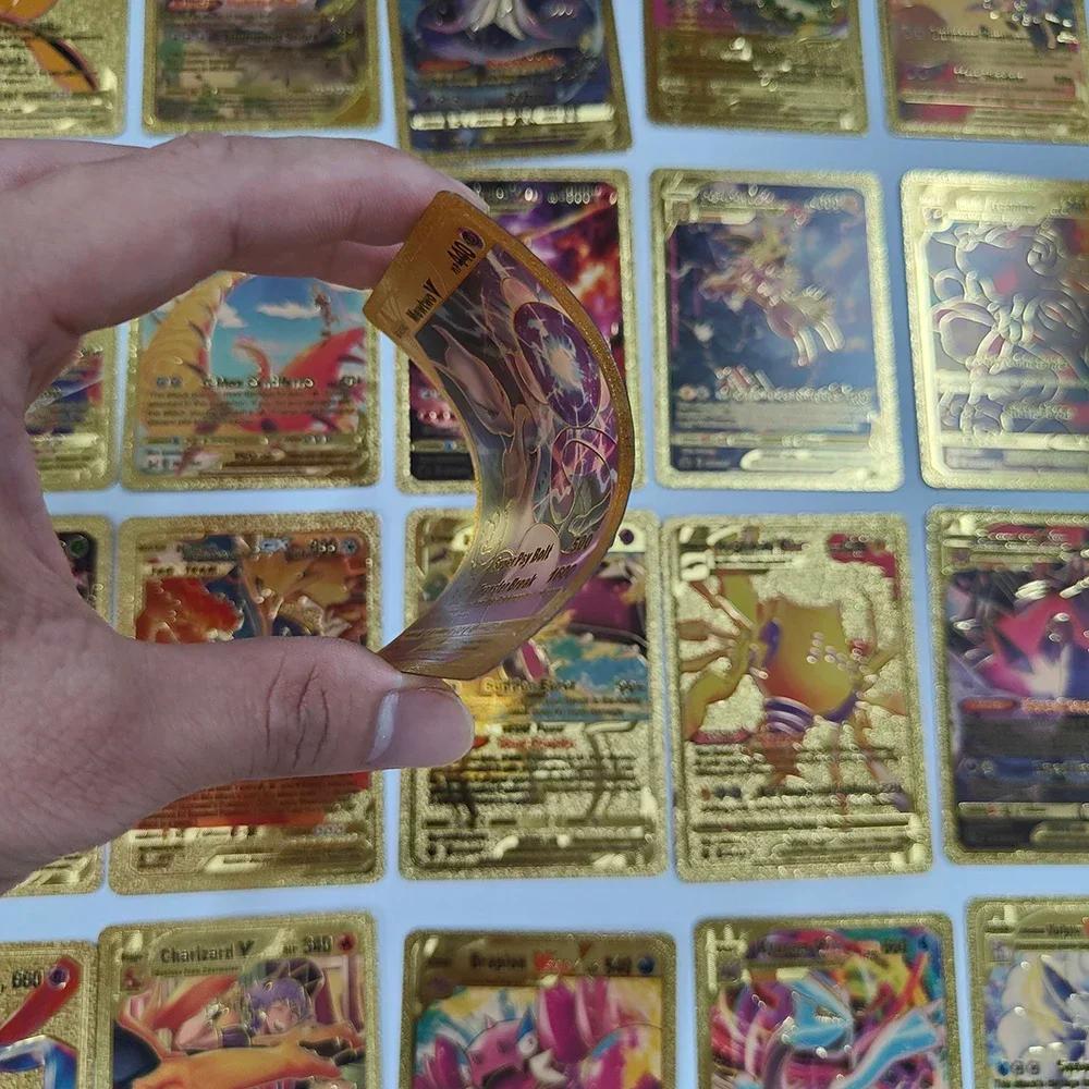 55 cartes Pokémon Vmax GX en feuille d'or, boîte flash, jeu interactif de fête, anglais, espagnol, j