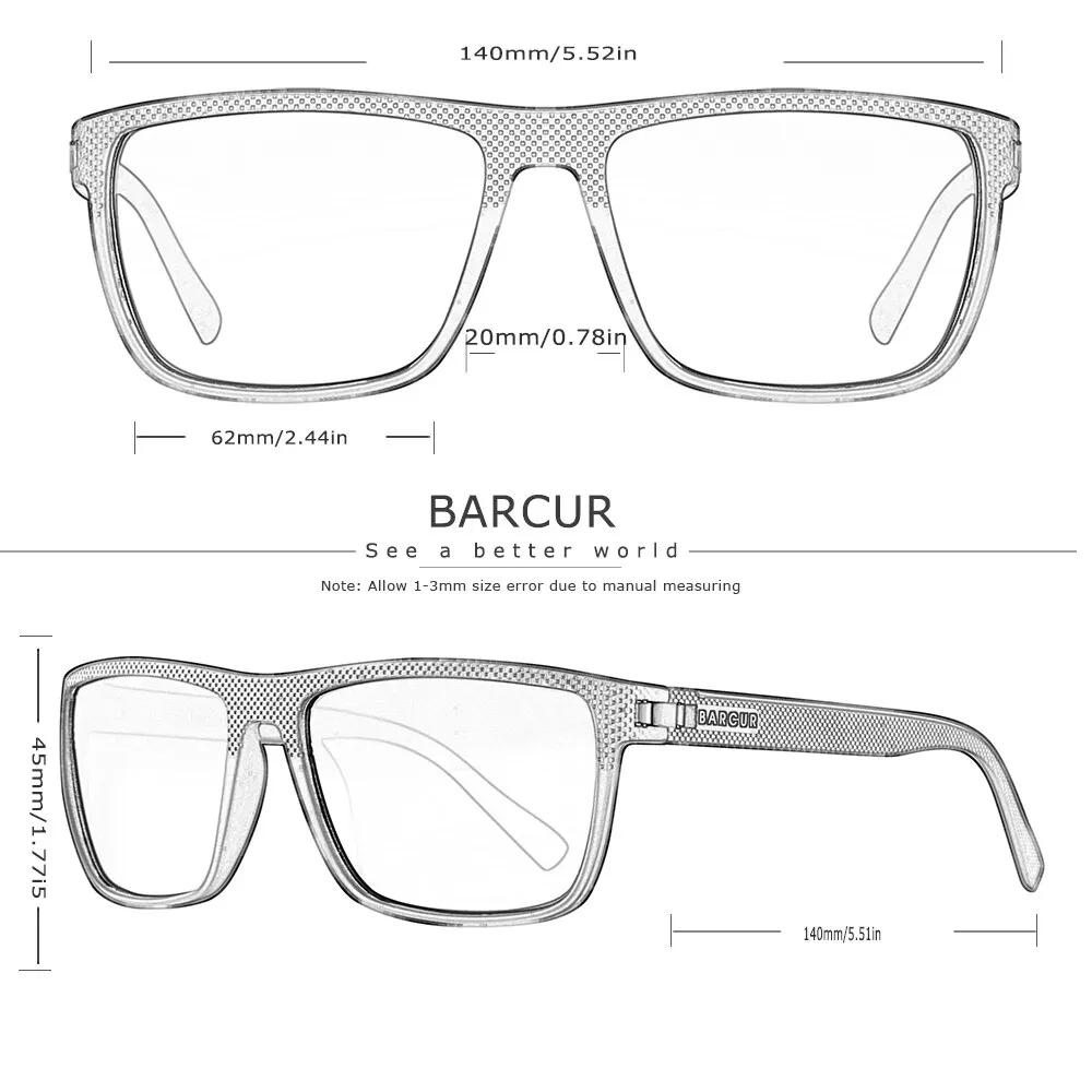 BARCUR Design-Lunettes de soleil polarisées TR90 pour homme et femme, accessoire de sport léger, pro