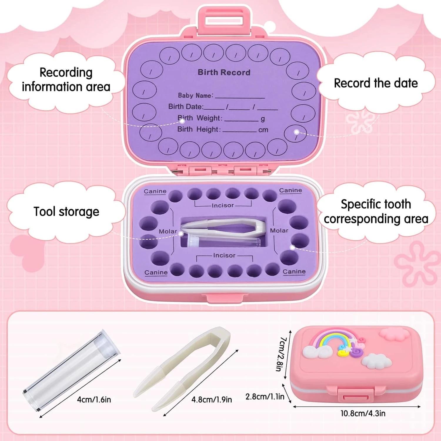 Boîte à souvenirs pour dents de bébé, porte-dents colorés, organisateur de conteneur pour dents perd