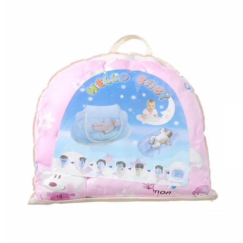 Moustiquaire Portable Pliable pour Lit de Bébé, Filet CPull en Polyester avec Oreiller et Rembourrag