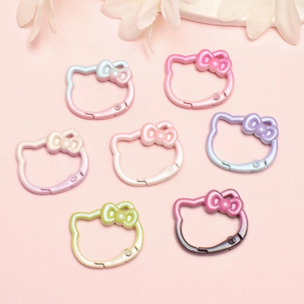 Sanrio Hello Kitty dégradé couleur printemps boucle anneau ouvert KT chat arc printemps anneau porte