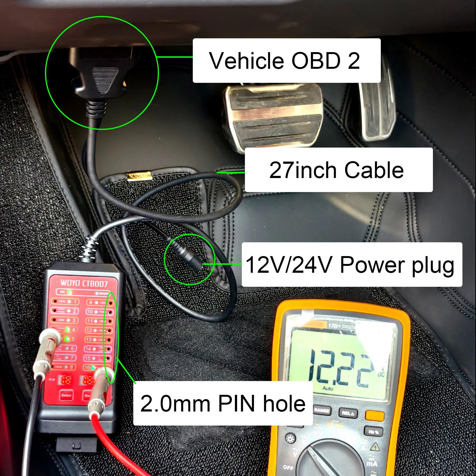 WOYO CTB007 OBD2 diagnostic pour voiture, valise diagnostique automobile, CAN BUS testeur de tension