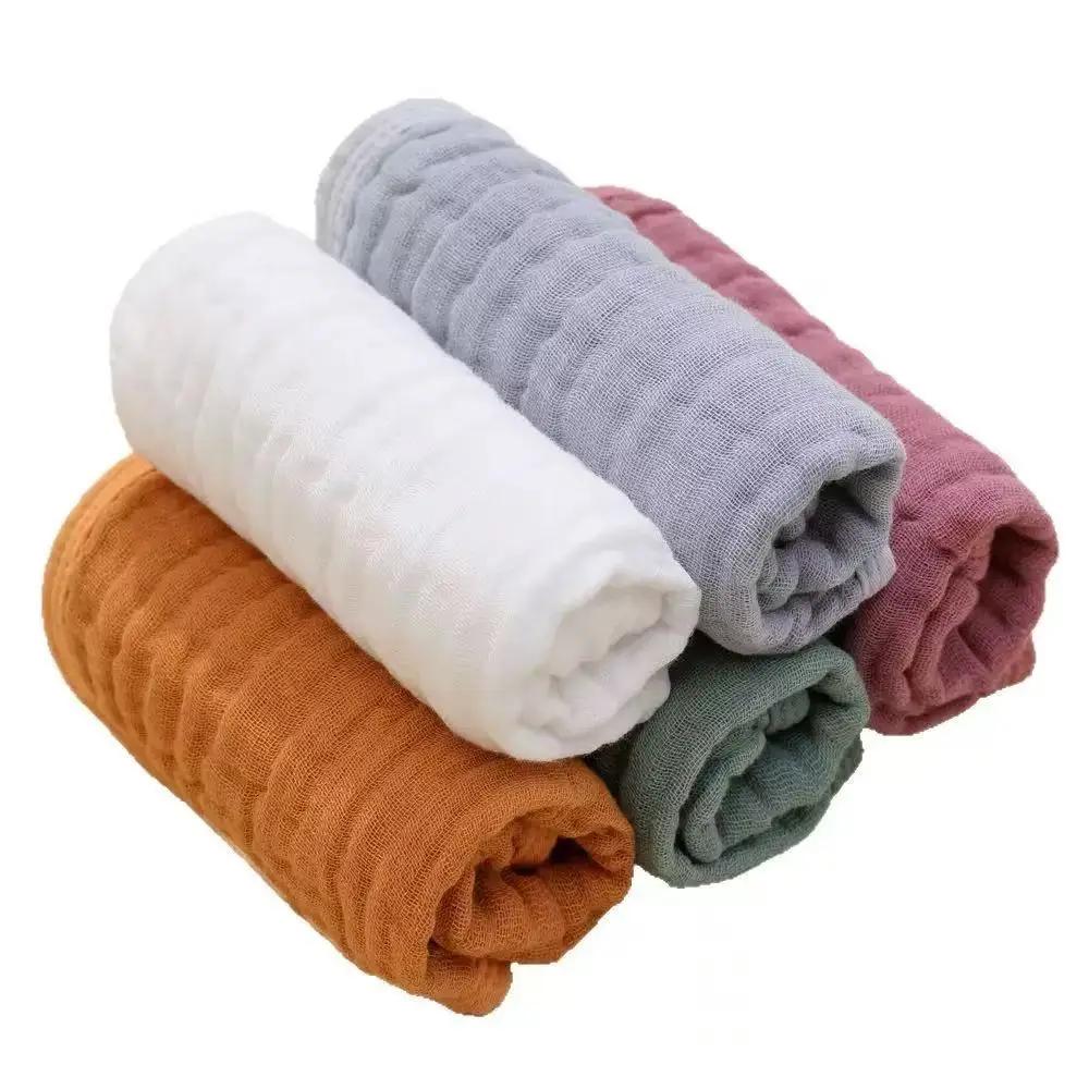 Lot de 5 bavoirs 25x50cm en coton mousseline 6 couches - serviettes de rot et dentition pour bébé