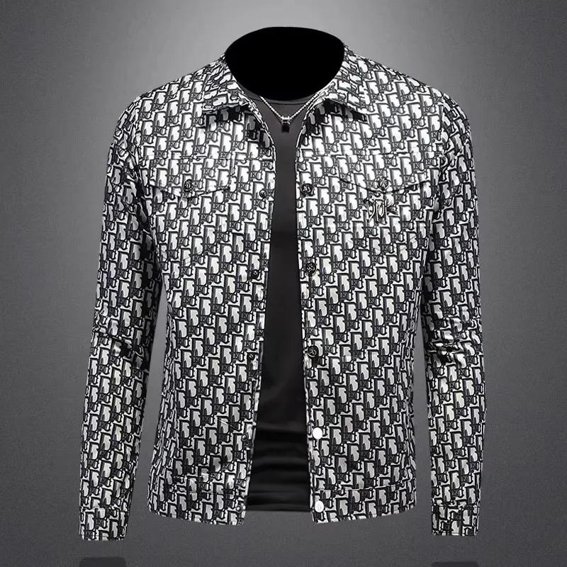 Veste imprimée à carreaux pour hommes, grande taille, col décontracté, vêtements d'extérieur, tendan
