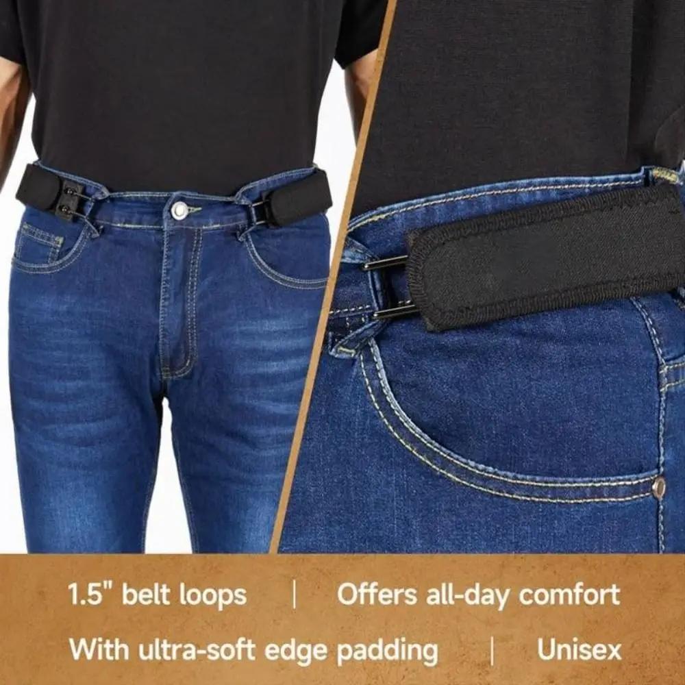 Ceinture élastique réglable en métal avec boucle invisible pour hommes et femmes, ceinture sans bouc