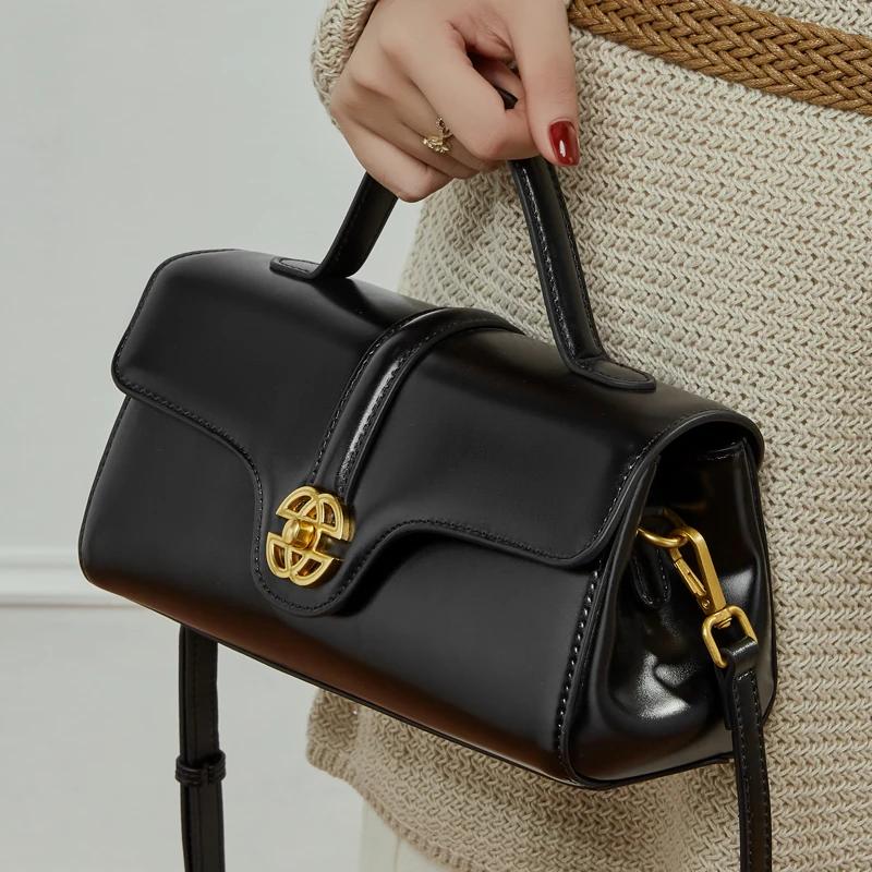 Sac à main de luxe en cuir de vache fendu pour femmes, sac à bandoulière carré de bonne qualité, nou