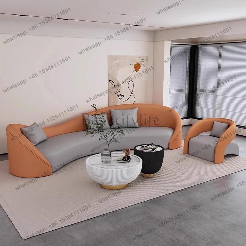 Ensemble de canapés de bureau nordiques simples, table basse moderne pour salon, combinaison pour es