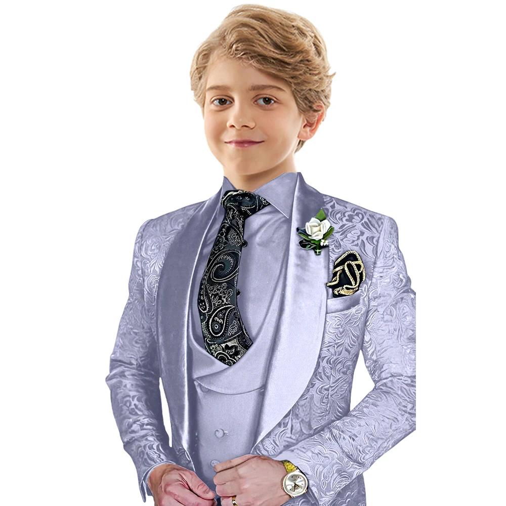 Txjojn – ensemble de costume Jacquard pour garçons, 3 pièces, tenue porteur d'anneau de mariage, bea
