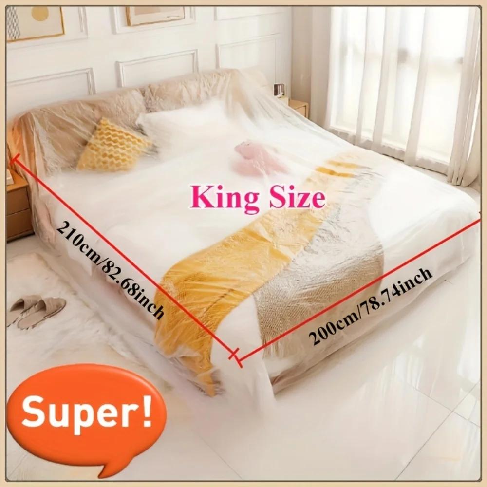 Lot de 2 housses de lit extra larges, protège-matelas, en plastique jetable, gain de place, prêtes à