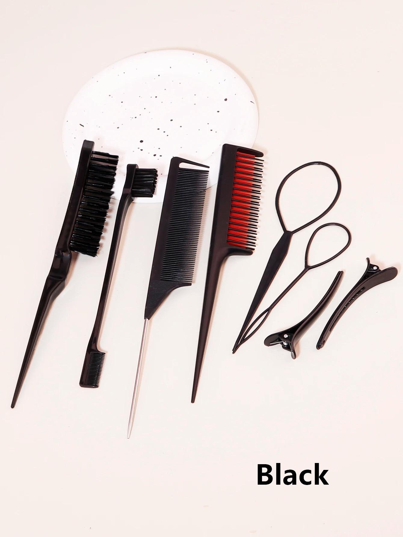 Ensemble de peignes de coiffure 8 pièces avec peigne à triple déchirure, peigne à queue de souris, b
