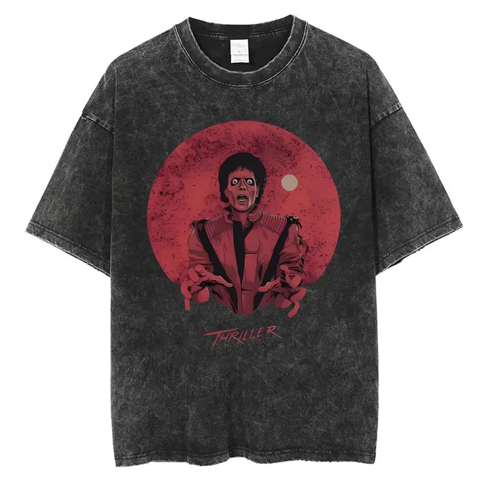 Classique Michael Jackson roi du Pop lavé Vintage T-shirt hommes femmes mode rétro Rock T-shirts hom