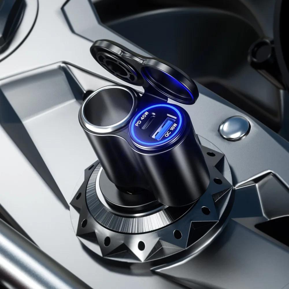 Prise Din Hella pour moto QC 18W et PD 45W, chargeur USB type-c et prise allume-cigare pour moto BMW