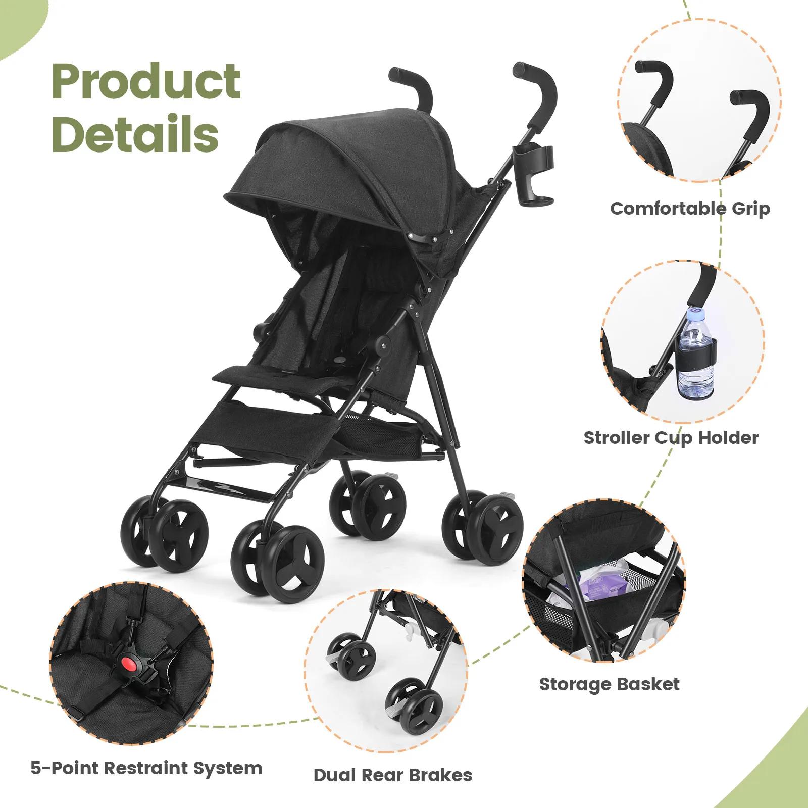 Wedyvko Poussette de Voyage Poussette de Voyage légère et Portable Design Poussette pour Enfants Pli