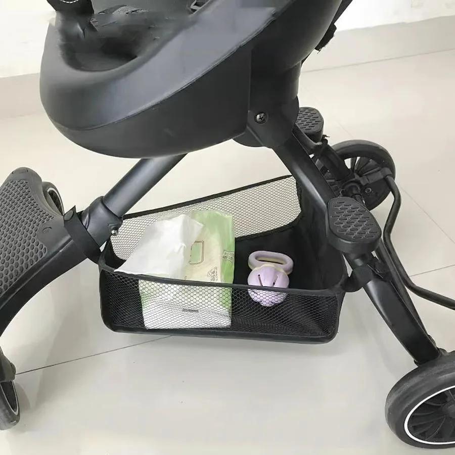 Sac de rangement inférieur pour poussette, panier de rangement universel en maille tridimensionnelle