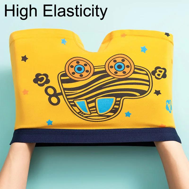 Lot de 4 culottes en coton pour garçon de 3 à 14 ans, sous-vêtements respirants pour enfants, motifs