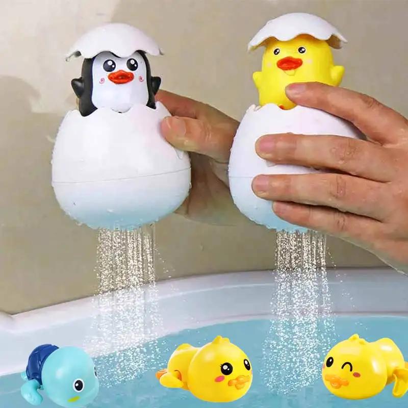 Jouet de bain pour bébé, canard mignon, pingouin, œuf, arroseur d'eau, salle de bain, douche, jouets