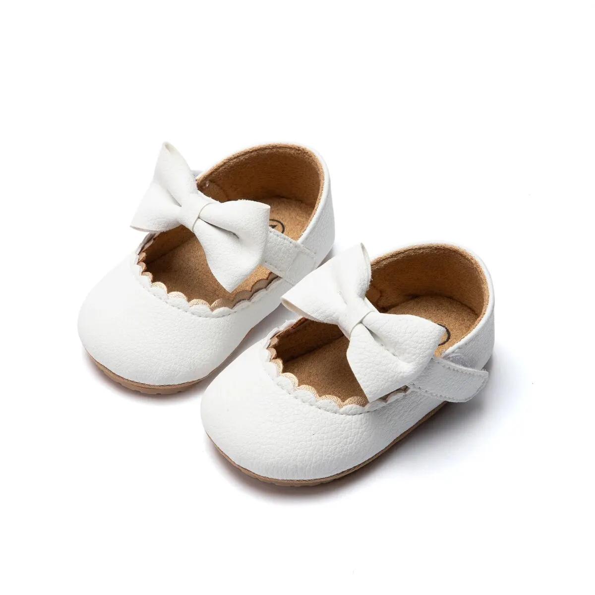 MRovior-Chaussures à semelle en caoutchouc pour bébés filles, chaussures CPull pour bébés filles, nœ