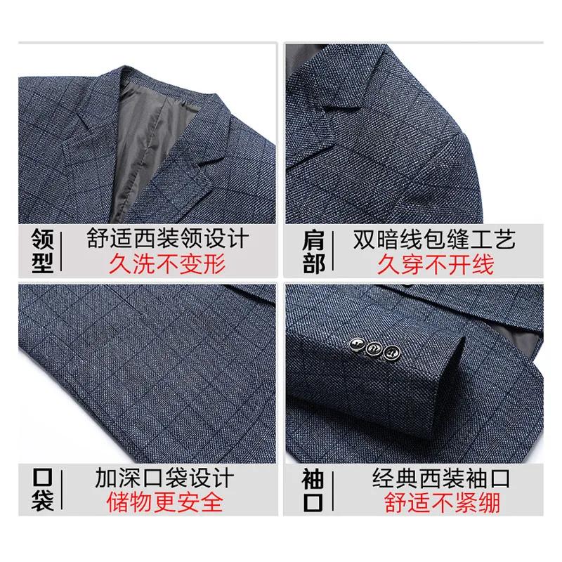 Pour l'automne et l'hiver 2025, vestes de costume en laine décontractées pour hommes d'âge moyen et