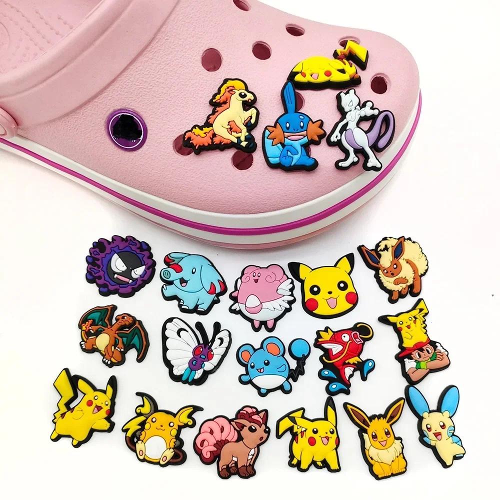 Breloques de chaussures Pokemon Pikachu pour sabots, sandales, décoration en PVC, accessoires de cha